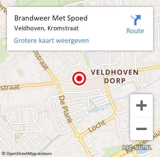 Locatie op kaart van de 112 melding: Brandweer Met Spoed Naar Veldhoven, Kromstraat op 18 oktober 2024 18:24