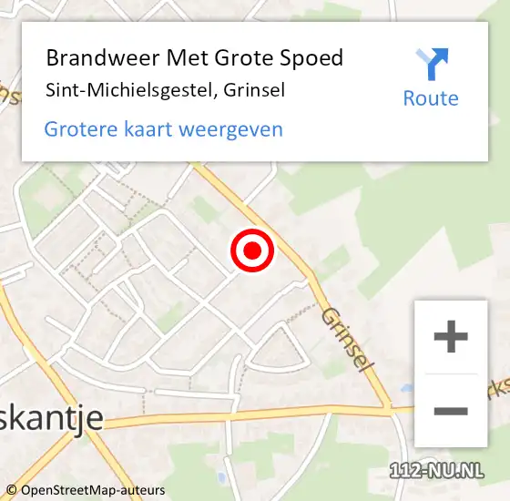 Locatie op kaart van de 112 melding: Brandweer Met Grote Spoed Naar Sint-Michielsgestel, Grinsel op 18 oktober 2024 19:00