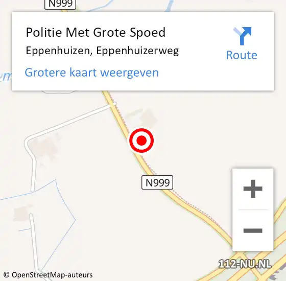 Locatie op kaart van de 112 melding: Politie Met Grote Spoed Naar Eppenhuizen, Eppenhuizerweg op 18 oktober 2024 19:32