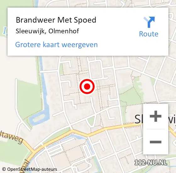 Locatie op kaart van de 112 melding: Brandweer Met Spoed Naar Sleeuwijk, Olmenhof op 18 oktober 2024 19:33