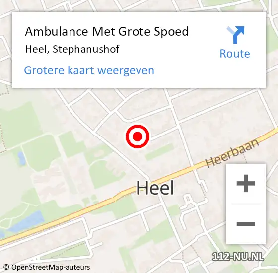 Locatie op kaart van de 112 melding: Ambulance Met Grote Spoed Naar Heel, Stephanushof op 18 oktober 2024 19:46