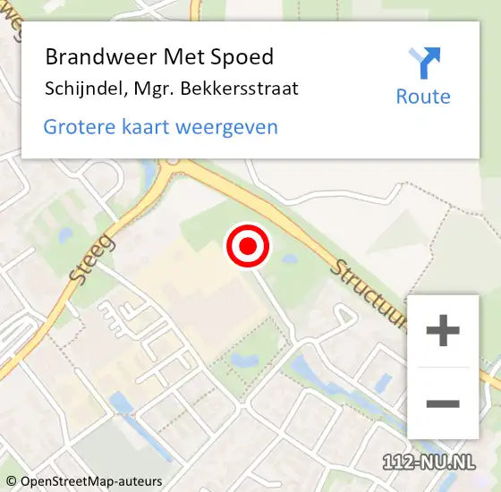 Locatie op kaart van de 112 melding: Brandweer Met Spoed Naar Schijndel, Mgr. Bekkersstraat op 18 oktober 2024 20:09