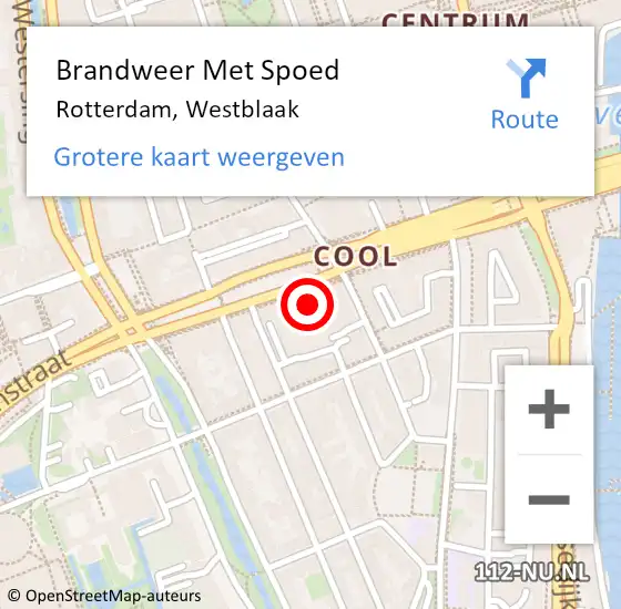 Locatie op kaart van de 112 melding: Brandweer Met Spoed Naar Rotterdam, Westblaak op 18 oktober 2024 20:57