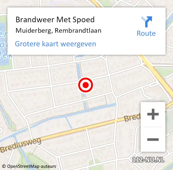 Locatie op kaart van de 112 melding: Brandweer Met Spoed Naar Muiderberg, Rembrandtlaan op 18 oktober 2024 21:23