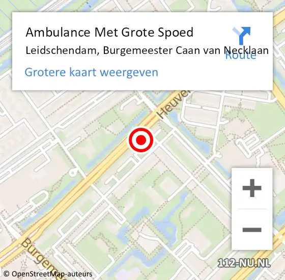 Locatie op kaart van de 112 melding: Ambulance Met Grote Spoed Naar Leidschendam, Burgemeester Caan van Necklaan op 18 oktober 2024 22:40