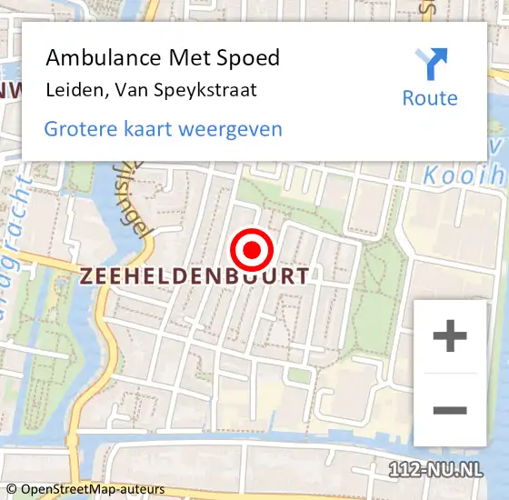 Locatie op kaart van de 112 melding: Ambulance Met Spoed Naar Haastrecht, Van Speykstraat op 18 oktober 2024 22:53