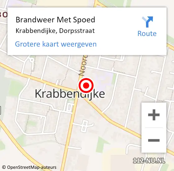 Locatie op kaart van de 112 melding: Brandweer Met Spoed Naar Krabbendijke, Dorpsstraat op 19 oktober 2024 00:03