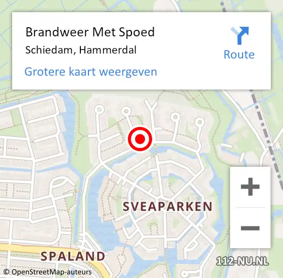 Locatie op kaart van de 112 melding: Brandweer Met Spoed Naar Schiedam, Hammerdal op 19 oktober 2024 00:16