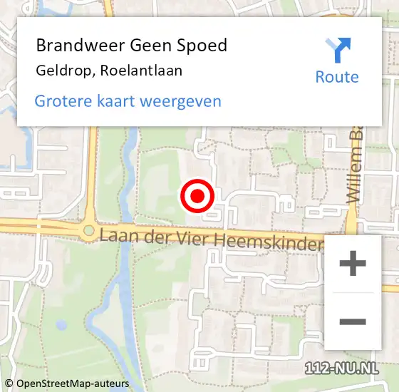 Locatie op kaart van de 112 melding: Brandweer Geen Spoed Naar Geldrop, Roelantlaan op 19 oktober 2024 00:24