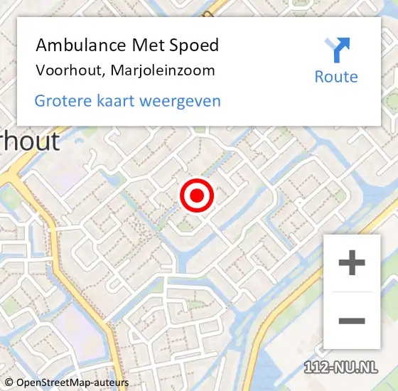 Locatie op kaart van de 112 melding: Ambulance Met Spoed Naar Voorhout, Marjoleinzoom op 19 oktober 2024 00:28