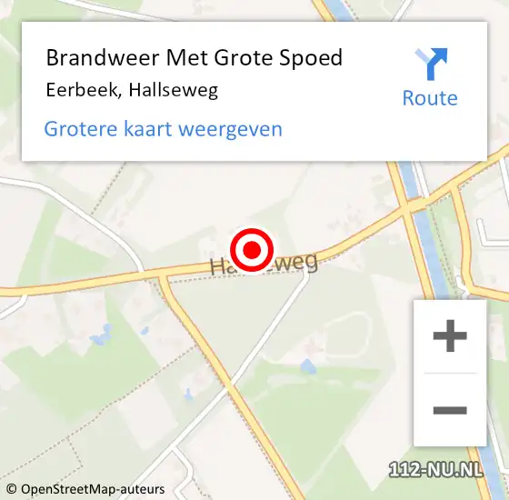 Locatie op kaart van de 112 melding: Brandweer Met Grote Spoed Naar Eerbeek, Hallseweg op 19 oktober 2024 01:11