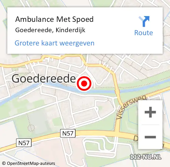 Locatie op kaart van de 112 melding: Ambulance Met Spoed Naar Goedereede, Kinderdijk op 19 oktober 2024 01:35