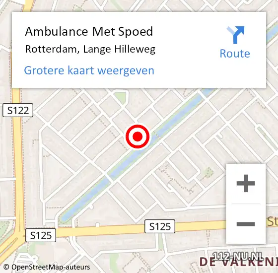 Locatie op kaart van de 112 melding: Ambulance Met Spoed Naar Rotterdam, Lange Hilleweg op 19 oktober 2024 01:38