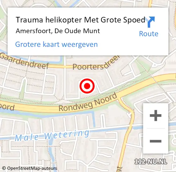 Locatie op kaart van de 112 melding: Trauma helikopter Met Grote Spoed Naar Amersfoort, De Oude Munt op 19 oktober 2024 02:06