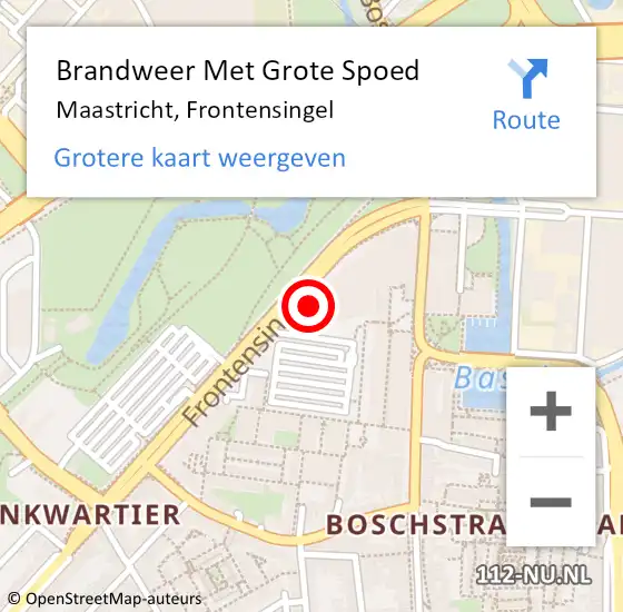 Locatie op kaart van de 112 melding: Brandweer Met Grote Spoed Naar Maastricht, Frontensingel op 19 oktober 2024 03:09