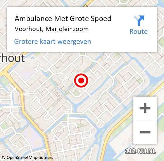 Locatie op kaart van de 112 melding: Ambulance Met Grote Spoed Naar Voorhout, Marjoleinzoom op 19 oktober 2024 03:42