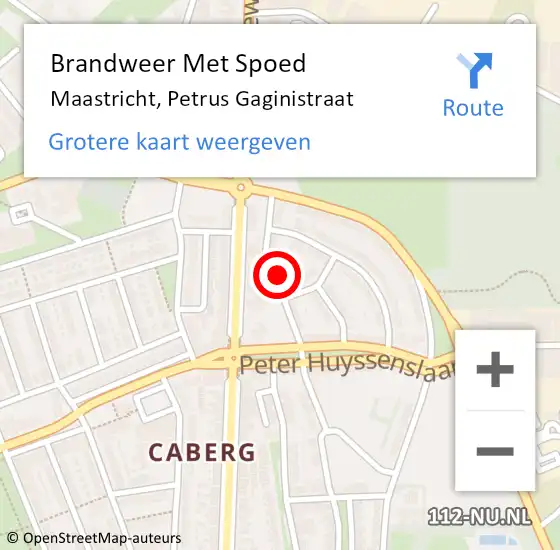 Locatie op kaart van de 112 melding: Brandweer Met Spoed Naar Maastricht, Petrus Gaginistraat op 19 oktober 2024 03:49