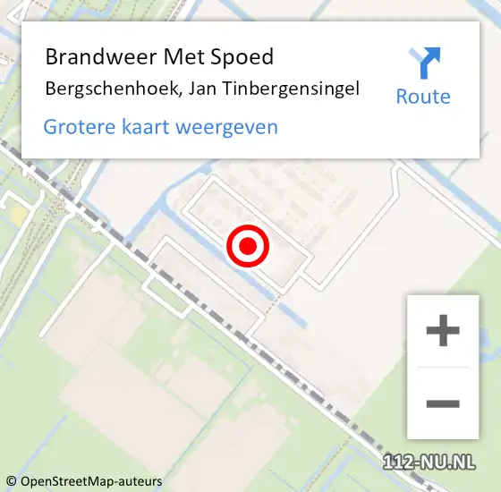 Locatie op kaart van de 112 melding: Brandweer Met Spoed Naar Bergschenhoek, Jan Tinbergensingel op 19 oktober 2024 04:30