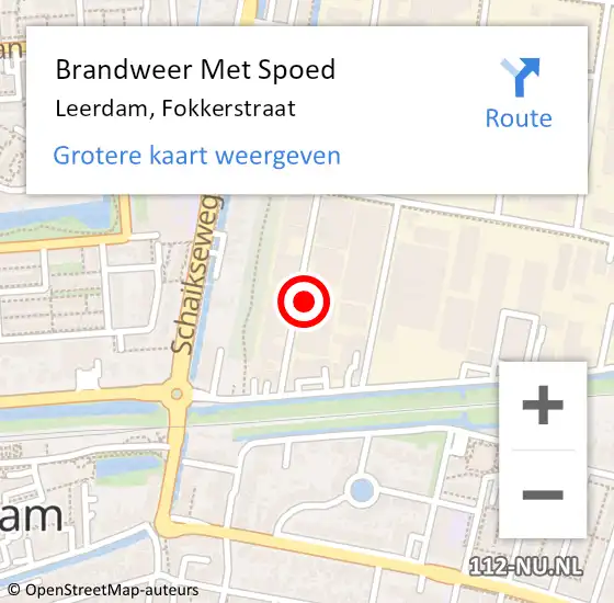 Locatie op kaart van de 112 melding: Brandweer Met Spoed Naar Leerdam, Fokkerstraat op 19 oktober 2024 05:46