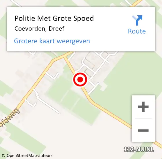 Locatie op kaart van de 112 melding: Politie Met Grote Spoed Naar Coevorden, Dreef op 19 oktober 2024 07:33