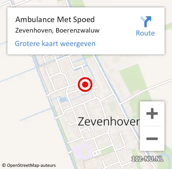 Locatie op kaart van de 112 melding: Ambulance Met Spoed Naar Zevenhoven, Boerenzwaluw op 19 oktober 2024 08:19