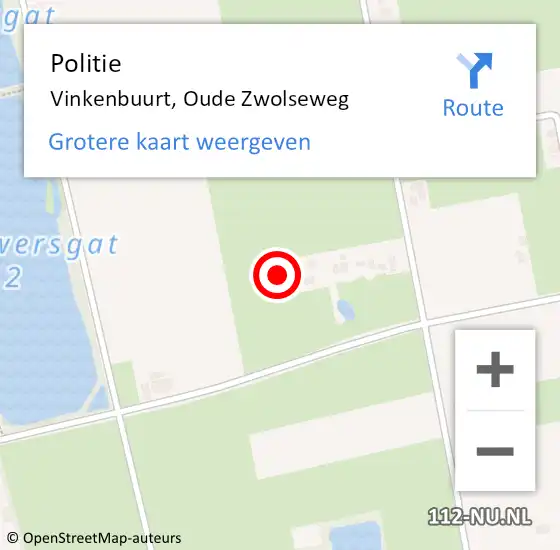 Locatie op kaart van de 112 melding: Politie Vinkenbuurt, Oude Zwolseweg op 19 oktober 2024 08:24