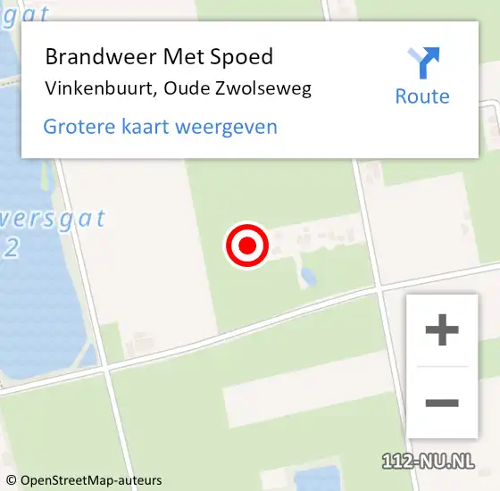 Locatie op kaart van de 112 melding: Brandweer Met Spoed Naar Vinkenbuurt, Oude Zwolseweg op 19 oktober 2024 08:31