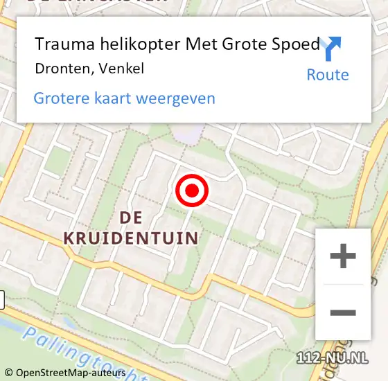 Locatie op kaart van de 112 melding: Trauma helikopter Met Grote Spoed Naar Dronten, Venkel op 19 oktober 2024 09:23