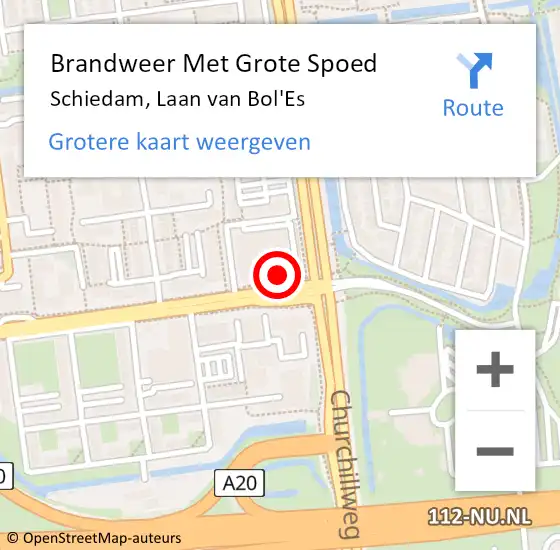 Locatie op kaart van de 112 melding: Brandweer Met Grote Spoed Naar Schiedam, Laan van Bol'Es op 19 oktober 2024 09:47