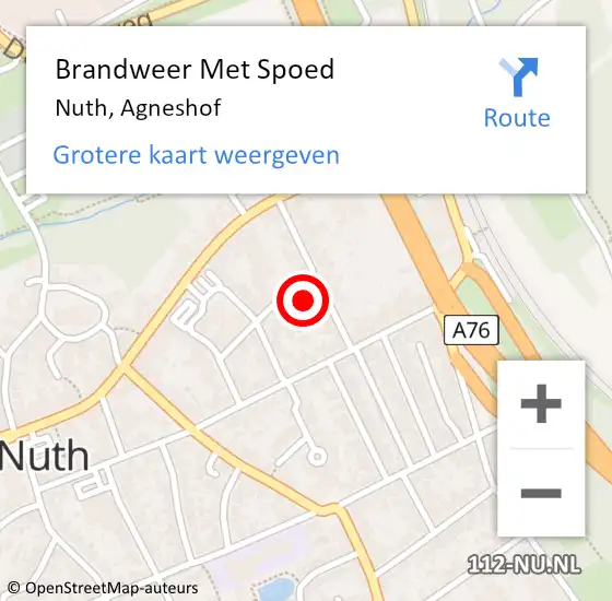 Locatie op kaart van de 112 melding: Brandweer Met Spoed Naar Nuth, Agneshof op 19 oktober 2024 10:52