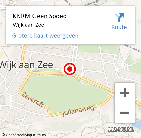 Locatie op kaart van de 112 melding: KNRM Geen Spoed Naar Wijk aan Zee op 19 oktober 2024 11:40