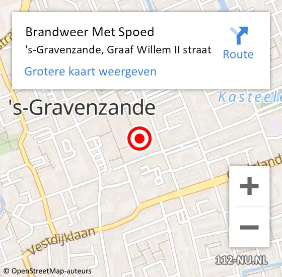 Locatie op kaart van de 112 melding: Brandweer Met Spoed Naar 's-Gravenzande, Graaf Willem II straat op 19 oktober 2024 12:17