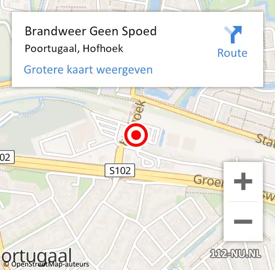 Locatie op kaart van de 112 melding: Brandweer Geen Spoed Naar Poortugaal, Hofhoek op 19 oktober 2024 12:20