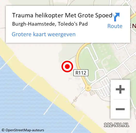 Locatie op kaart van de 112 melding: Trauma helikopter Met Grote Spoed Naar Burgh-Haamstede, Toledo's Pad op 19 oktober 2024 12:45