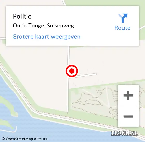 Locatie op kaart van de 112 melding: Politie Oude-Tonge, Suisenweg op 19 oktober 2024 13:04