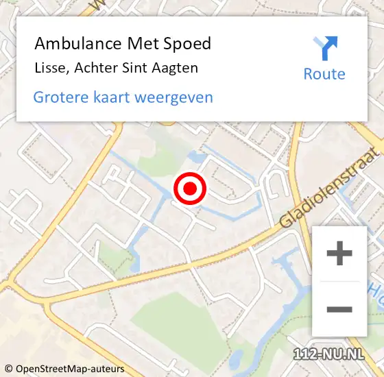 Locatie op kaart van de 112 melding: Ambulance Met Spoed Naar Lisse, Achter Sint Aagten op 19 oktober 2024 13:08