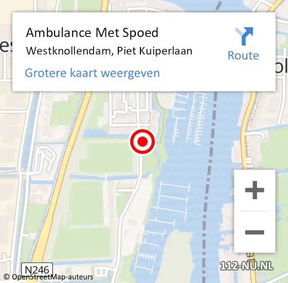 Locatie op kaart van de 112 melding: Ambulance Met Spoed Naar Westknollendam, Piet Kuiperlaan op 19 oktober 2024 13:12