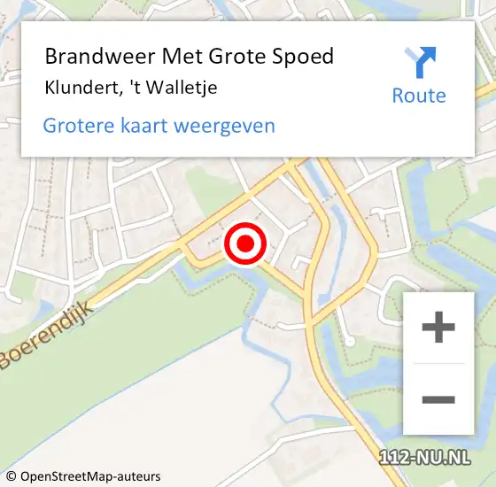 Locatie op kaart van de 112 melding: Brandweer Met Grote Spoed Naar Klundert, 't Walletje op 19 oktober 2024 13:24