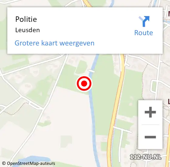 Locatie op kaart van de 112 melding: Politie Leusden op 19 oktober 2024 13:26