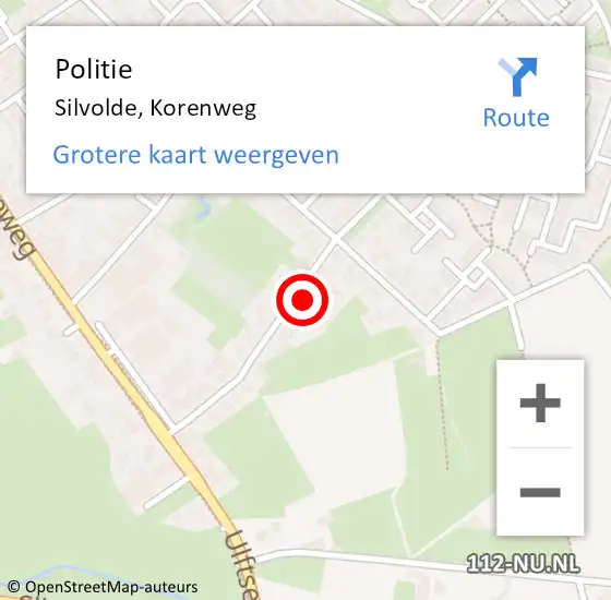 Locatie op kaart van de 112 melding: Politie Silvolde, Korenweg op 19 oktober 2024 13:37