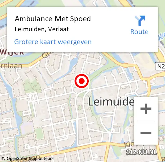 Locatie op kaart van de 112 melding: Ambulance Met Spoed Naar Leimuiden, Verlaat op 19 oktober 2024 13:37