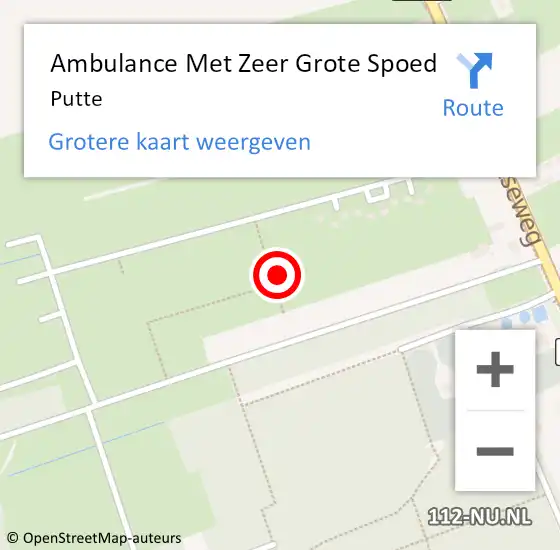 Locatie op kaart van de 112 melding: Ambulance Met Zeer Grote Spoed Naar Putte op 19 oktober 2024 13:56