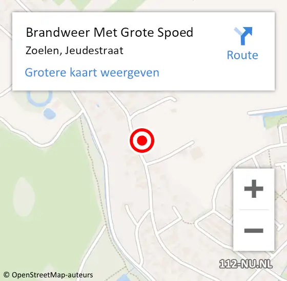 Locatie op kaart van de 112 melding: Brandweer Met Grote Spoed Naar Zoelen, Jeudestraat op 19 oktober 2024 14:00