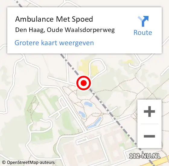 Locatie op kaart van de 112 melding: Ambulance Met Spoed Naar Den Haag, Oude Waalsdorperweg op 19 oktober 2024 14:09