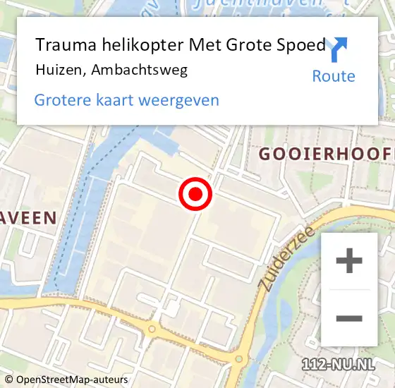 Locatie op kaart van de 112 melding: Trauma helikopter Met Grote Spoed Naar Huizen, Ambachtsweg op 19 oktober 2024 14:24