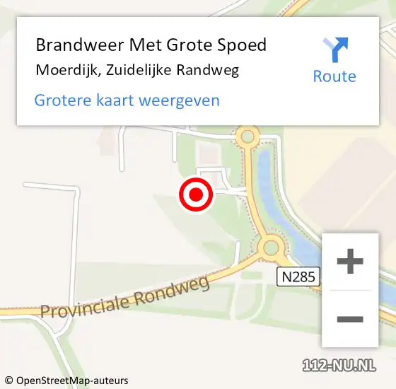 Locatie op kaart van de 112 melding: Brandweer Met Grote Spoed Naar Moerdijk, Zuidelijke Randweg op 19 oktober 2024 15:18