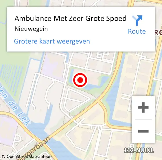 Locatie op kaart van de 112 melding: Ambulance Met Zeer Grote Spoed Naar Nieuwegein op 19 oktober 2024 15:21