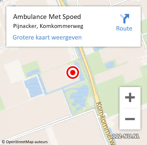 Locatie op kaart van de 112 melding: Ambulance Met Spoed Naar Pijnacker, Komkommerweg op 19 oktober 2024 15:54