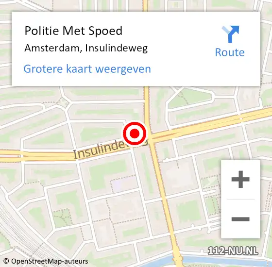 Locatie op kaart van de 112 melding: Politie Met Spoed Naar Amsterdam, Insulindeweg op 19 oktober 2024 15:59