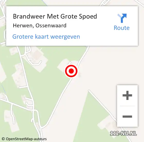 Locatie op kaart van de 112 melding: Brandweer Met Grote Spoed Naar Herwen, Ossenwaard op 19 oktober 2024 16:11